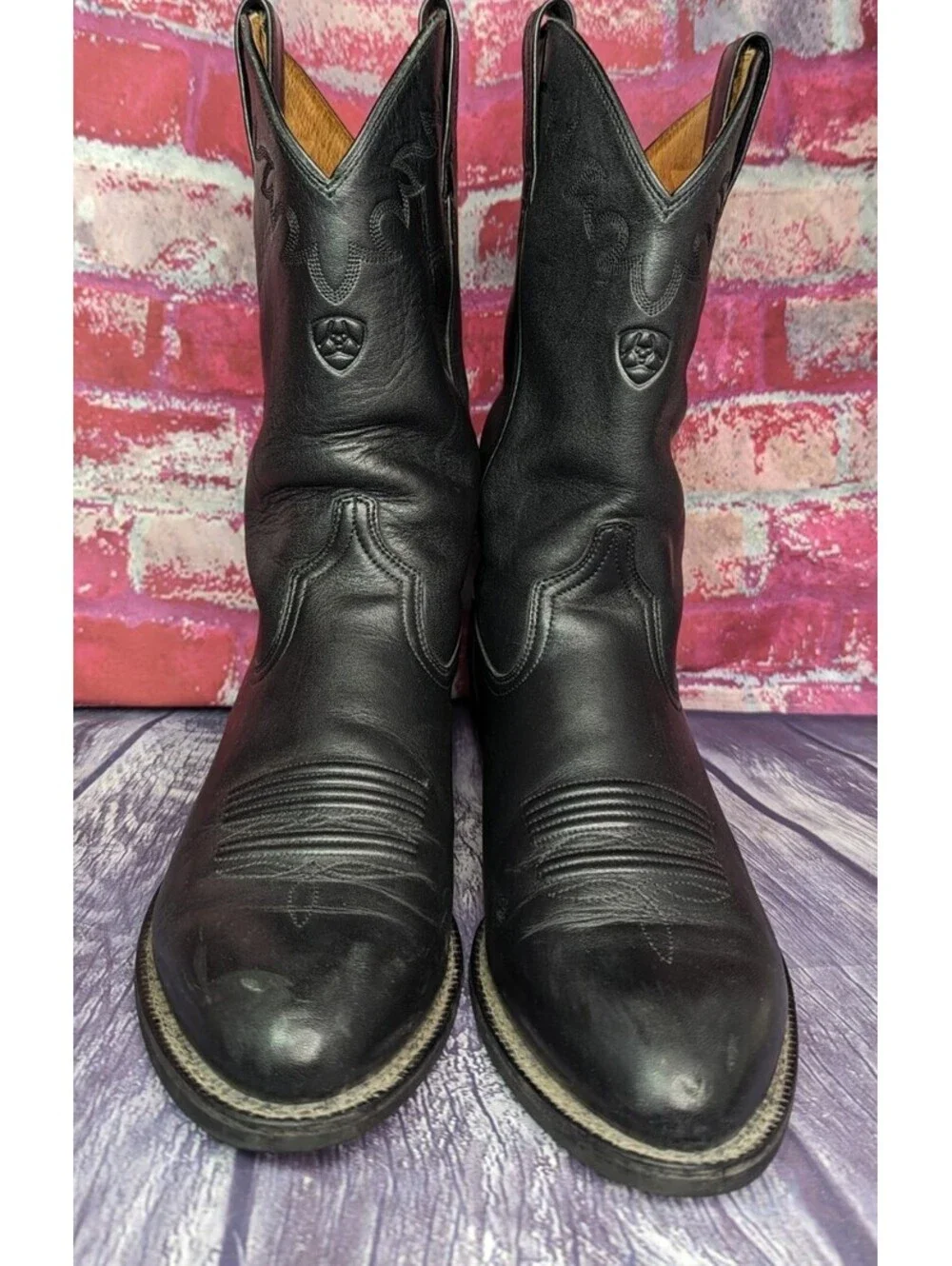 Ariat Heritage Sedona Mens Western Black Leather Cowboy Work Boots 10.5 D 34601